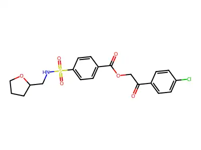2-(4-Chlorophenyl)-2-oxoethyl 4-[(tetrahydrofuran-2-ylmethyl)sulfamoyl]benzoate structure