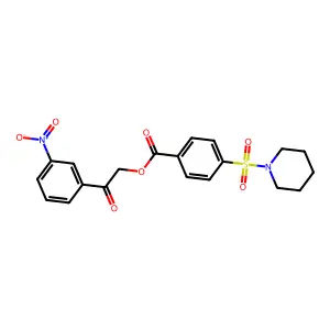 2-(3-Nitrophenyl)-2-oxoethyl 4-(piperidin-1-ylsulfonyl)benzoate structure