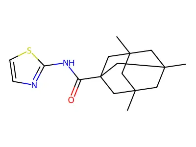 3,5,7-trimethyl-N-(1,3-thiazol-2-yl)adamantane-1-carboxamide structure