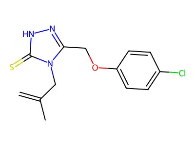 5-(4-chlorophenoxymethyl)-4-(2-methylprop-2-en-1-yl)-4H-1,2,4-triazole-3-thiol structure