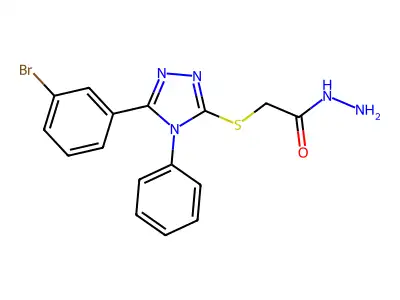 2-{[5-(3-bromophenyl)-4-phenyl-4H-1,2,4-triazol-3-yl]thio}acetohydrazide structure
