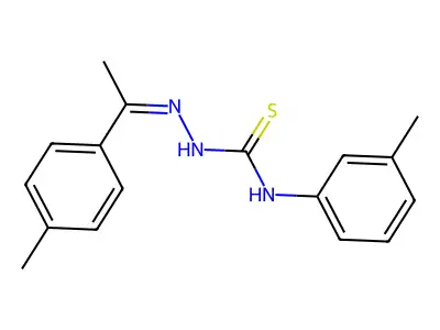 1-(3-methylphenyl)-3-[(Z)-1-(4-methylphenyl)ethylideneamino]thiourea structure