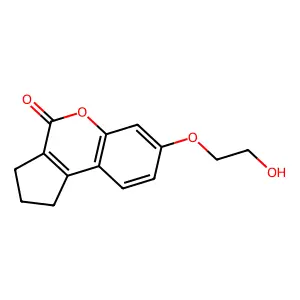 7-(2-hydroxyethoxy)-2,3-dihydrocyclopenta[c]chromen-4(1H)-one structure