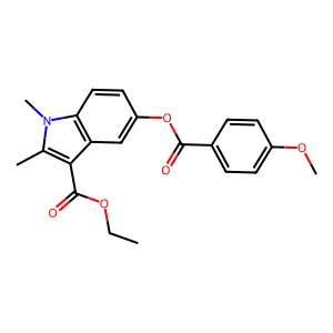 3-(Ethoxycarbonyl)-1,2-dimethylindol-5-yl 4-methoxybenzoate structure