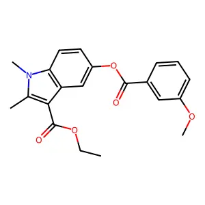 3-(Ethoxycarbonyl)-1,2-dimethylindol-5-yl 3-methoxybenzoate structure