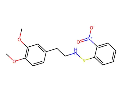 [2-(3,4-Dimethoxyphenyl)ethyl](2-nitrophenylthio)amine structure