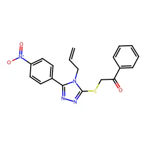 2-[[5-(4-nitrophenyl)-4-prop-2-enyl-1,2,4-triazol-3-yl]sulfanyl]-1-phenylethanone structure