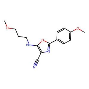 2-(4-Methoxyphenyl)-5-(3-methoxypropylamino)-1,3-oxazole-4-carbonitrile structure