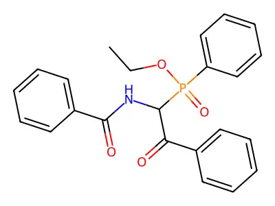 Ethyl (1-benzamido-2-oxo-2-phenylethyl)(phenyl)phosphinate structure