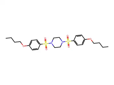1,4-Bis[(4-butoxyphenyl)sulfonyl]piperazine structure