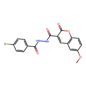 N'-(4-bromobenzoyl)-6-methoxy-2-oxo-2H-chromene-3-carbohydrazide structure