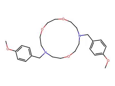 7,13-Bis(4-methoxybenzyl)-1,4,10-trioxa-7,13-diazacyclopentadecane structure