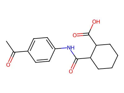 (1R,2S)-2-[(4-acetylphenyl)carbamoyl]cyclohexanecarboxylic acid structure