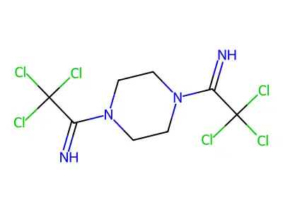 2,2,2-Trichloro-1-[4-(2,2,2-trichloroethanimidoyl)piperazin-1-yl]ethanimine structure
