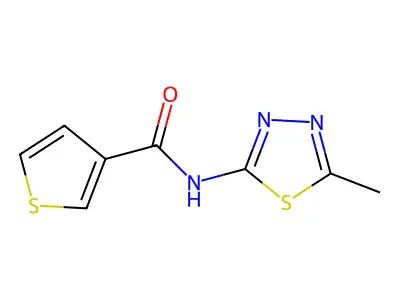 N-(5-methyl-1,3,4-thiadiazol-2-yl)thiophene-3-carboxamide structure