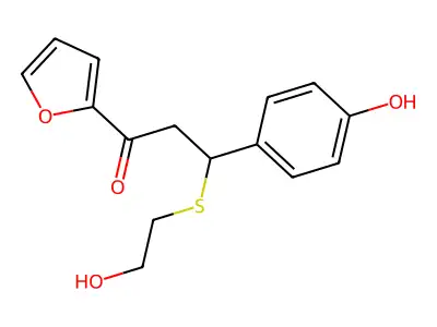 1-(Furan-2-yl)-3-[(2-hydroxyethyl)sulfanyl]-3-(4-hydroxyphenyl)propan-1-one structure