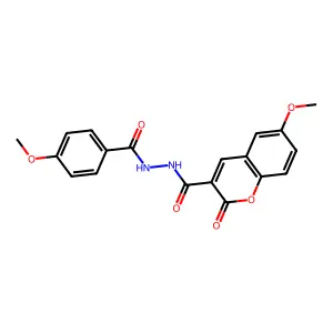 6-methoxy-N'-(4-methoxybenzoyl)-2-oxo-2H-chromene-3-carbohydrazide structure