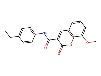 N-(4-ethylphenyl)-8-methoxy-2-oxo-2H-chromene-3-carboxamide structure