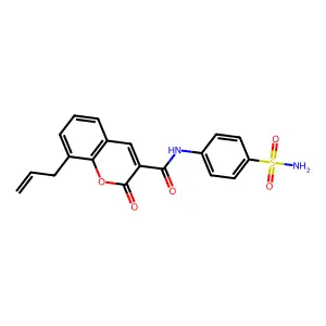2-oxo-8-prop-2-enyl-N-(4-sulfamoylphenyl)chromene-3-carboxamide structure