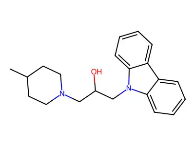 1-(9H-carbazol-9-yl)-3-(4-methylpiperidin-1-yl)propan-2-ol structure