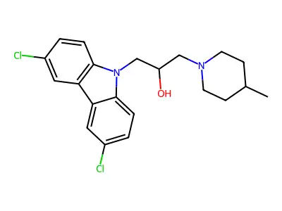 1-(3,6-dichloro-9H-carbazol-9-yl)-3-(4-methylpiperidin-1-yl)propan-2-ol structure