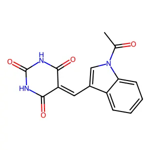 5-[(1-Acetylindol-3-yl)methylidene]-1,3-diazinane-2,4,6-trione structure