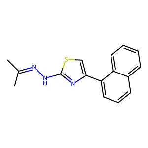4-(Naphthalen-1-yl)-2-(2-(propan-2-ylidene)hydrazinyl)thiazole structure