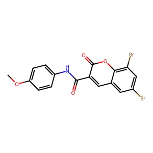 6,8-dibromo-N-(4-methoxyphenyl)-2-oxo-2H-chromene-3-carboxamide structure