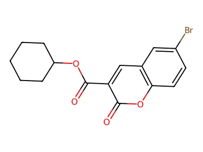 cyclohexyl 6-bromo-2-oxo-2H-chromene-3-carboxylate structure