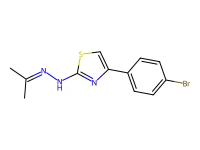 4-(4-Bromophenyl)-2-(2-(propan-2-ylidene)hydrazinyl)thiazole structure