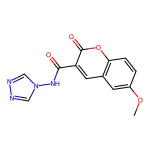 6-methoxy-2-oxo-N-(1,2,4-triazol-4-yl)chromene-3-carboxamide structure