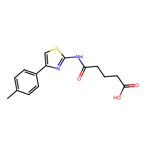 4-{N-[4-(4-methylphenyl)-1,3-thiazol-2-yl]carbamoyl}butanoic acid structure