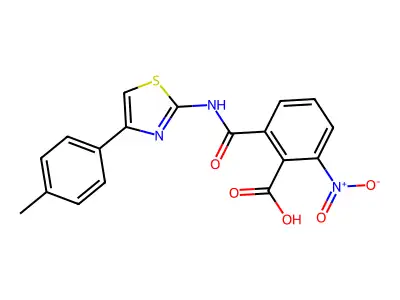 2-{[4-(4-Methylphenyl)-1,3-thiazol-2-YL]carbamoyl}-6-nitrobenzoic acid structure