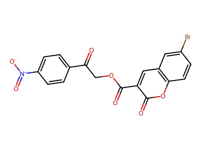 2-(4-nitrophenyl)-2-oxoethyl 6-bromo-2-oxo-2H-chromene-3-carboxylate structure