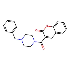 3-(4-benzylpiperazine-1-carbonyl)-2H-chromen-2-one structure