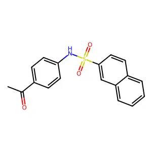N-(4-acetylphenyl)naphthalene-2-sulfonamide structure