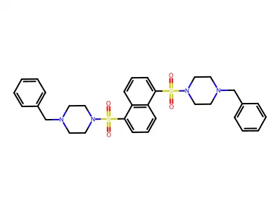 1,5-Bis((4-benzylpiperazin-1-yl)sulfonyl)naphthalene structure
