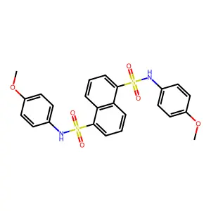 N~1~,N~5~-bis(4-methoxyphenyl)-1,5-naphthalenedisulfonamide structure