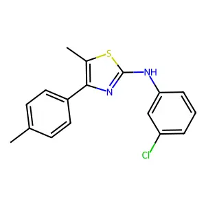 N-(3-chlorophenyl)-5-methyl-4-(4-methylphenyl)-1,3-thiazol-2-amine structure
