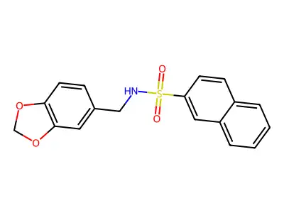 N-(1,3-benzodioxol-5-ylmethyl)naphthalene-2-sulfonamide structure