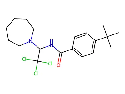 N-[1-(azepan-1-yl)-2,2,2-trichloroethyl]-4-tert-butylbenzamide structure