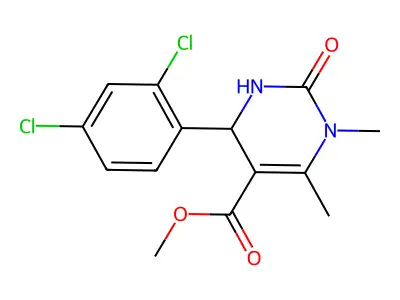methyl 4-(2,4-dichlorophenyl)-1,6-dimethyl-2-oxo-1,2,3,4-tetrahydropyrimidine-5-carboxylate structure
