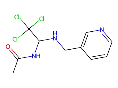 N-[2,2,2-trichloro-1-(pyridin-3-ylmethylamino)ethyl]acetamide structure