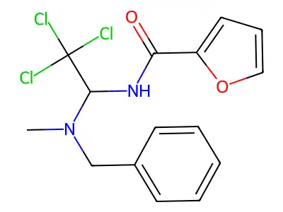 N-{1-[benzyl(methyl)amino]-2,2,2-trichloroethyl}furan-2-carboxamide structure