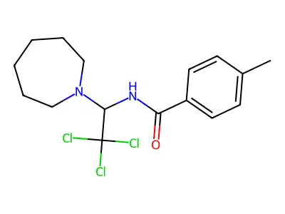 N-(1-azepan-1-yl-2,2,2-trichloroethyl)-4-methylbenzamide structure