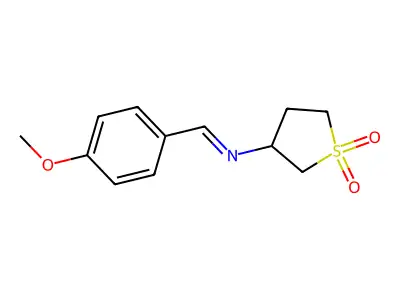 (1,1-Dioxo-tetrahydro-thiophen-3-YL)-(4-methoxy-benzylidene)-amine structure