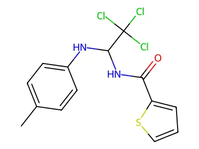N-[2,2,2-trichloro-1-(4-methylanilino)ethyl]thiophene-2-carboxamide structure