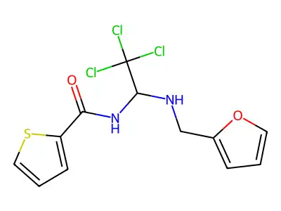 N-{2,2,2-trichloro-1-[(2-furylmethyl)amino]ethyl}-2-thiophenecarboxamide structure