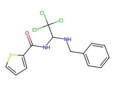 N-[1-(benzylamino)-2,2,2-trichloroethyl]thiophene-2-carboxamide structure