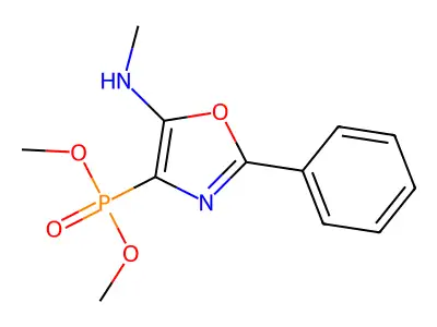 4-dimethoxyphosphoryl-N-methyl-2-phenyl-1,3-oxazol-5-amine structure